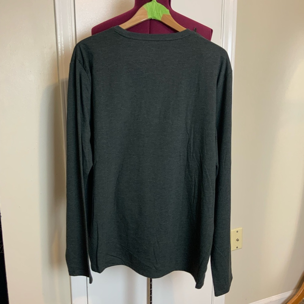 NWT Apt.9 Premier Flex Men’s Casual Long Sleeve Crew Gray Tee - Picture 3 of 7